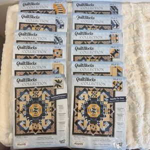 Jo-Ann QuiltBlocks Rhythm & Blues 12 Block Kit Set Quilt Full 78x90 Blocks only
